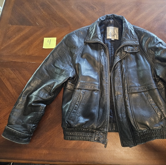 Clipper Mist By London Fog Black Leather Jacket - Picture 3 of 6